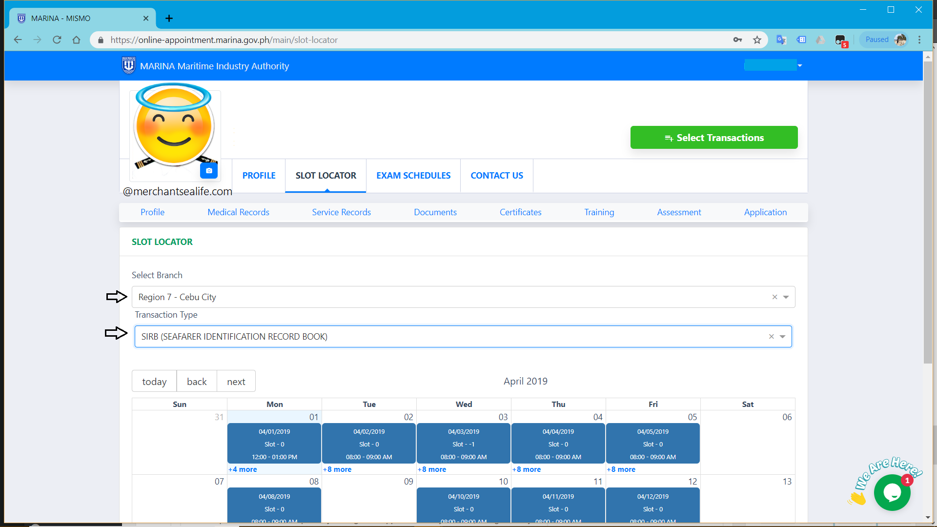 How To Use MARINA S New Seamans Book Online Appointment System   Slot Locator SIRB 